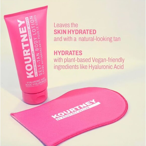 NEW Kourtney Kellar Self Tanning Bundle 4 Piece Tan Foam Body Face Lotion Medium - Picture 12 of 14